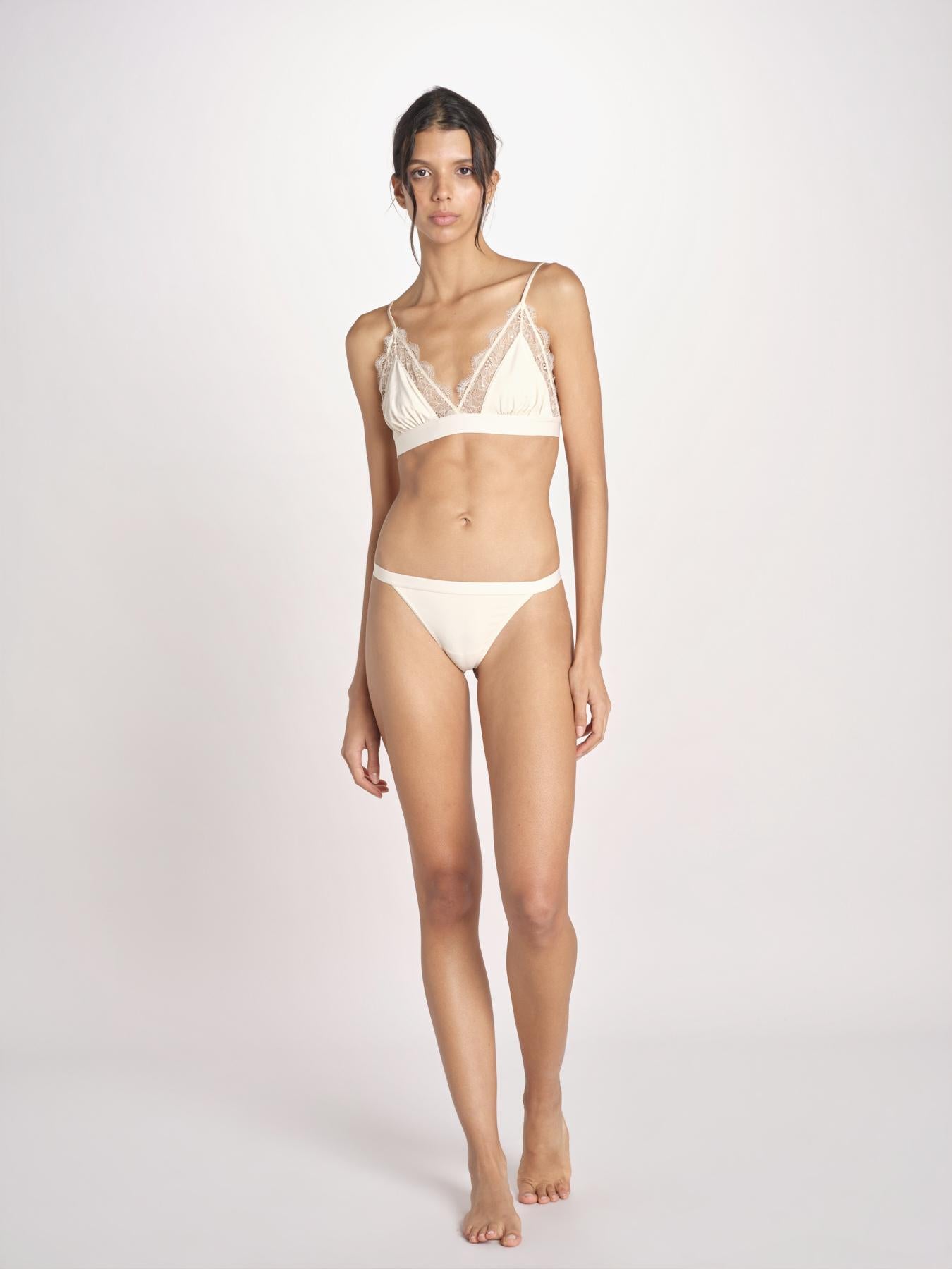 reggiseno triangolo in satin con pizzo LOVE LACE L1001005 OFF WHITE 180 love stories 