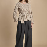 camicia con nodo LS FRONT 21741LCE KHAKI KH250 phillip lim 