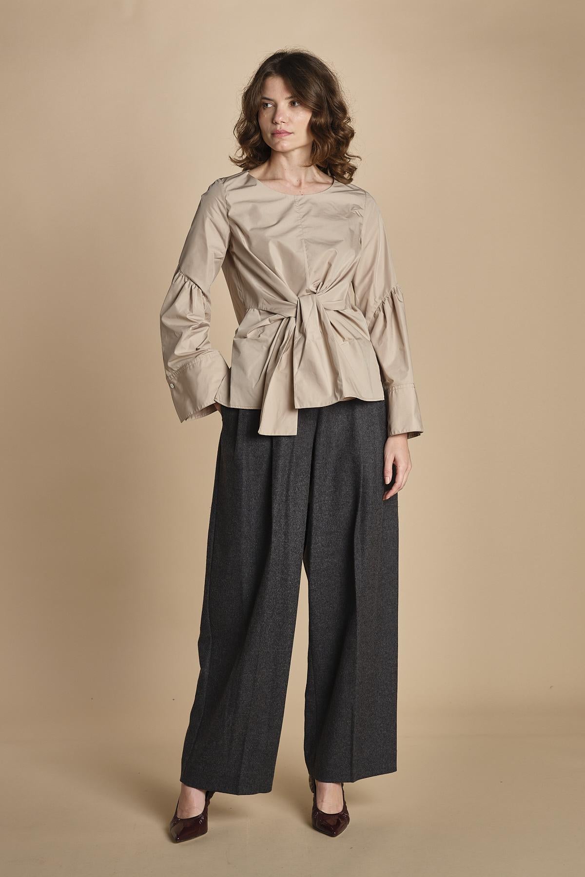 camicia con nodo LS FRONT 21741LCE KHAKI KH250 phillip lim 