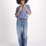 camicia uomo lino con automatici SABRILI DENIM milaura 