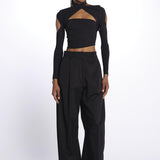 JOSIE top incrociato con spalla nuda JOSIE DEEP BLACK amazuìn 