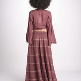 camicia cropped con nodo in lurex gessato JUNE WINE christianzen 