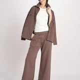 pantalone diritto con elastico in vita PENSIL ESSELING BROWN true avenue 