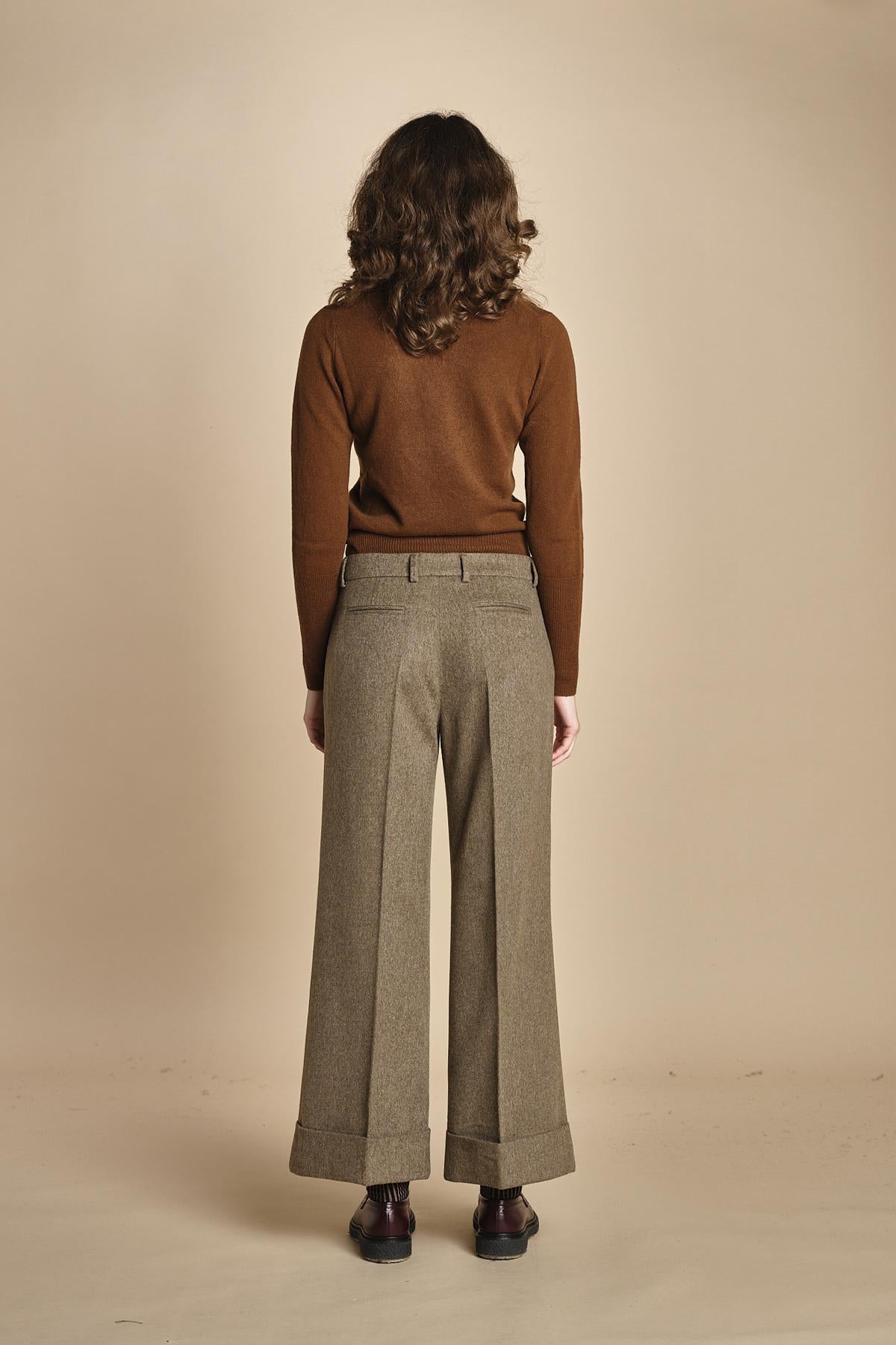 pantalone cropped con risvolto MELODIA 652923 19 quelledue 