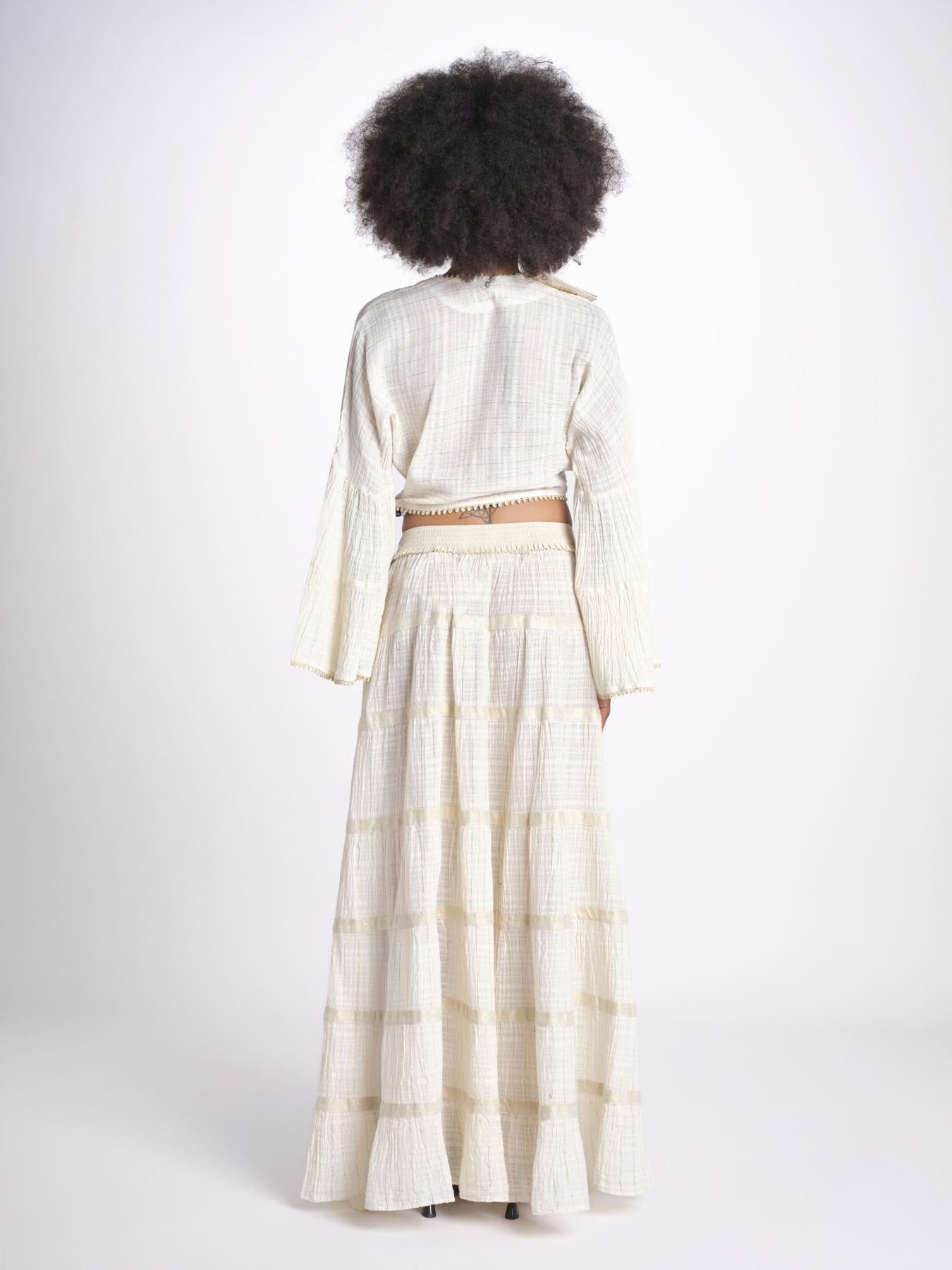 gonna lunga in lurex gessato SERENA OFF WHITE christianzen 