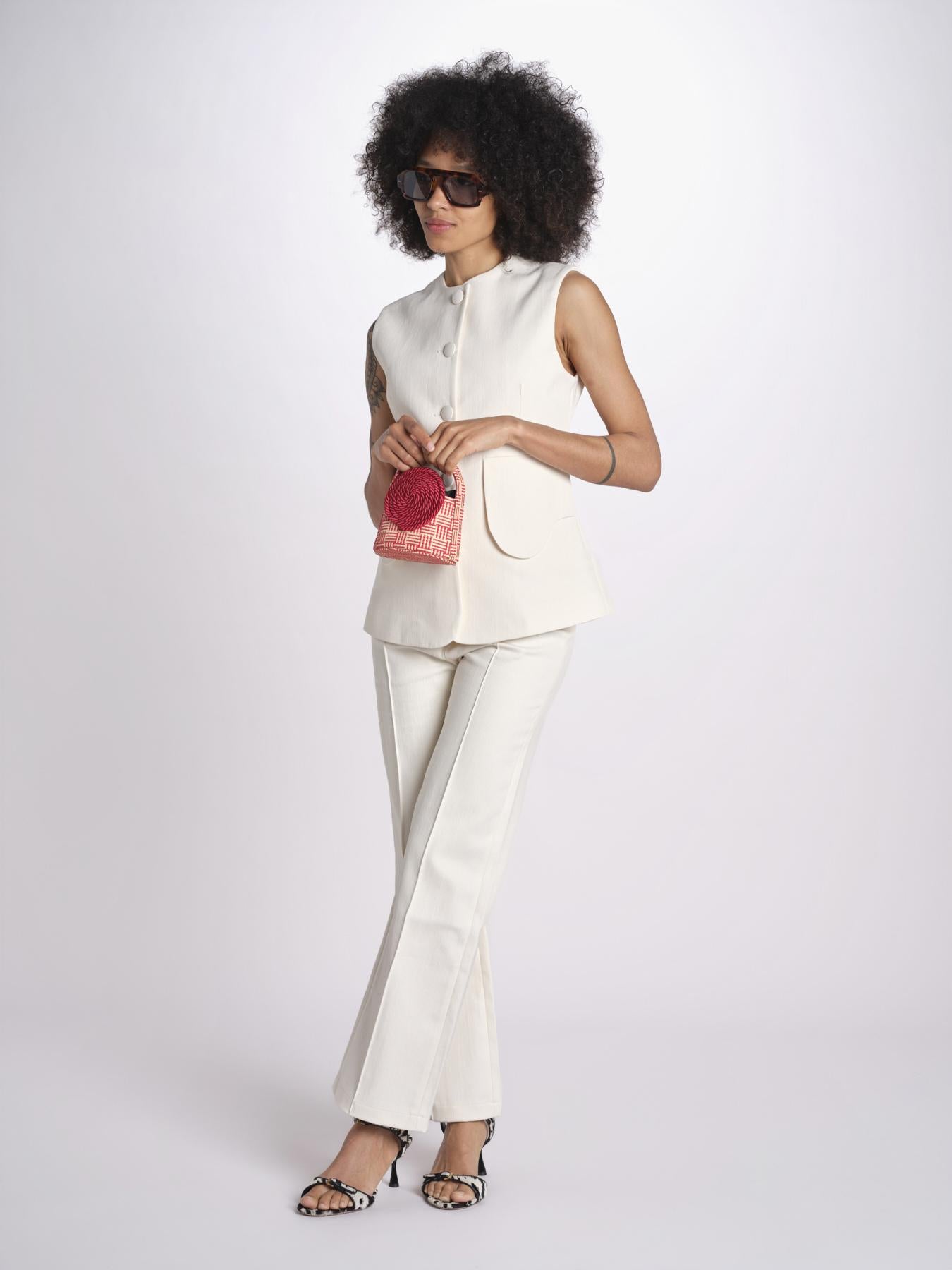 Borsa cerchio piccola MINI GUNTER 26R1GUN03 NATURAL RED destree 