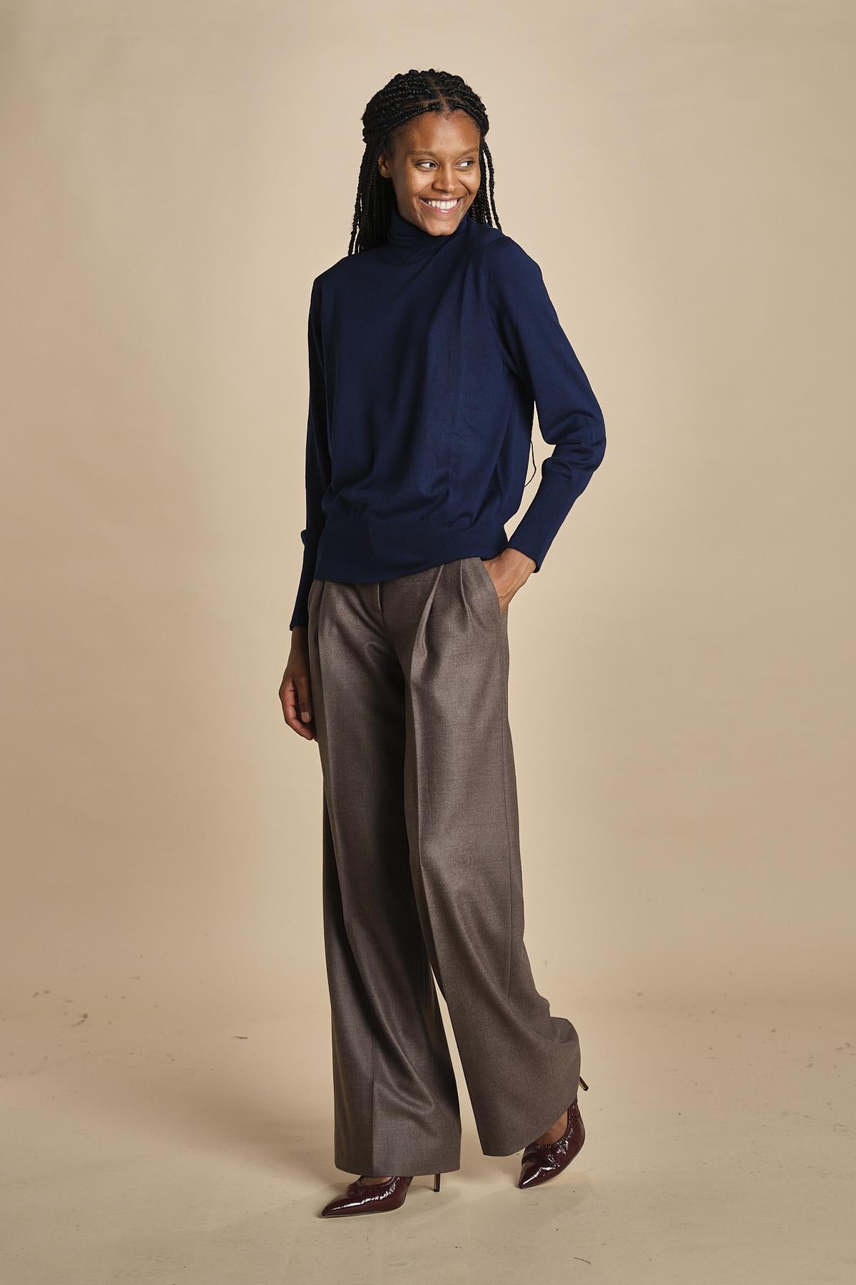 dolcevita over in lana merinos MIL LAU5 E21210 BLU milaura 