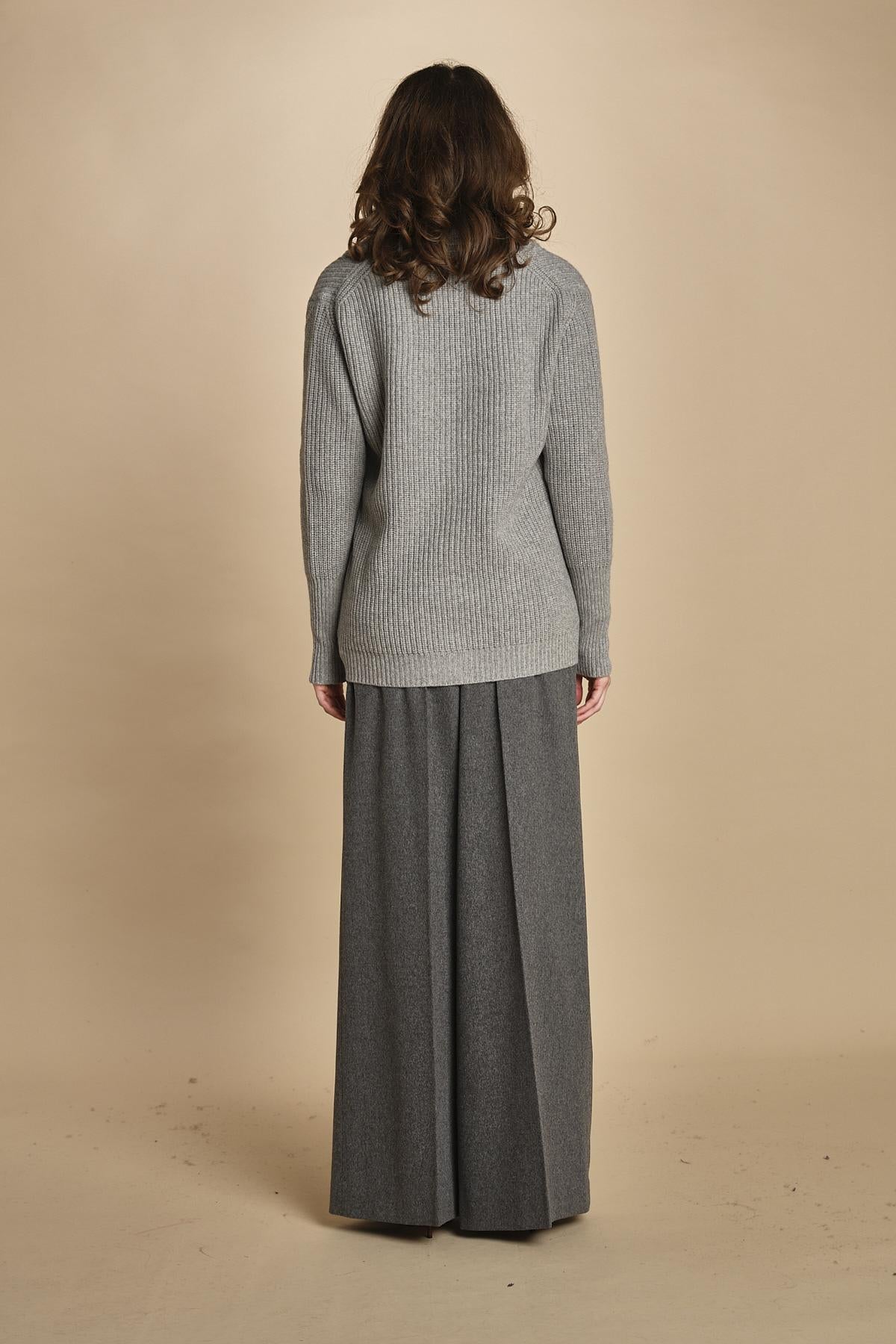 cardigan collo a scialle D251016S 3554 GRIGIO CHIARO milaura 
