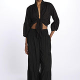 MARIA top con nodo e maniche lunghe MARIA NOIR laraethnics 