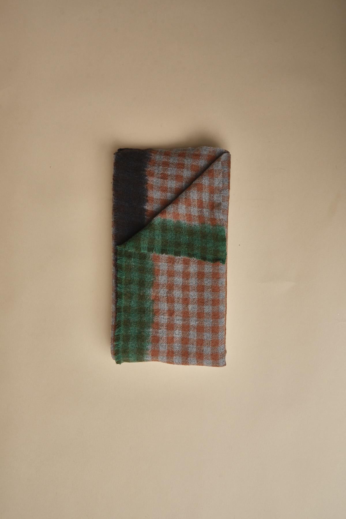 stola a quadretti. BEATLES BROWN lovat & green 