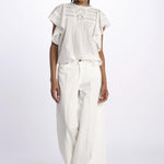 Top CALISSON pizzo con rouches CALISSON BLANC vanessa bruno 