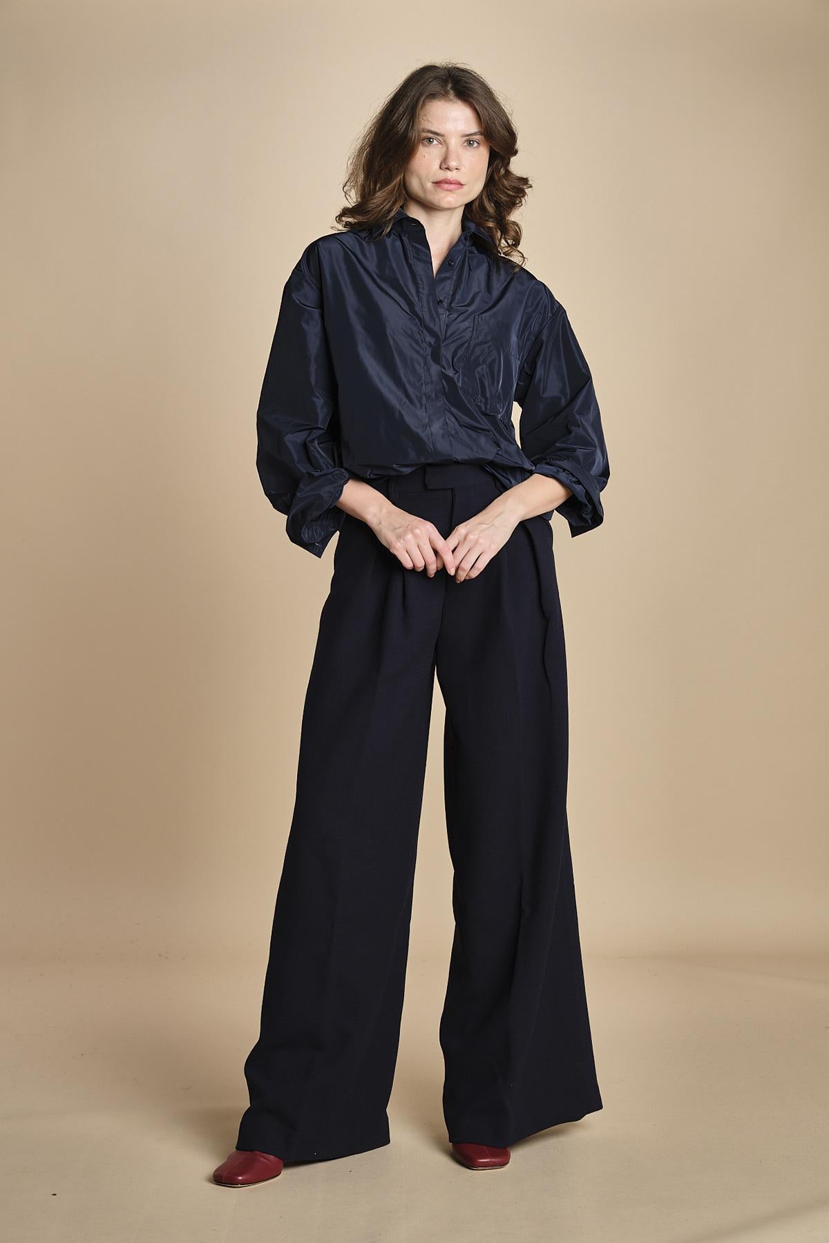 camicia in taffetas 5N25 BLU aspesi 