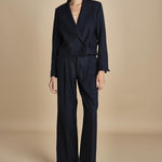 MASE giacca cropped F25-043 013 MIDNIGHT BLUE oscar 