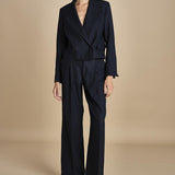MASE giacca cropped F25-043 013 MIDNIGHT BLUE oscar 