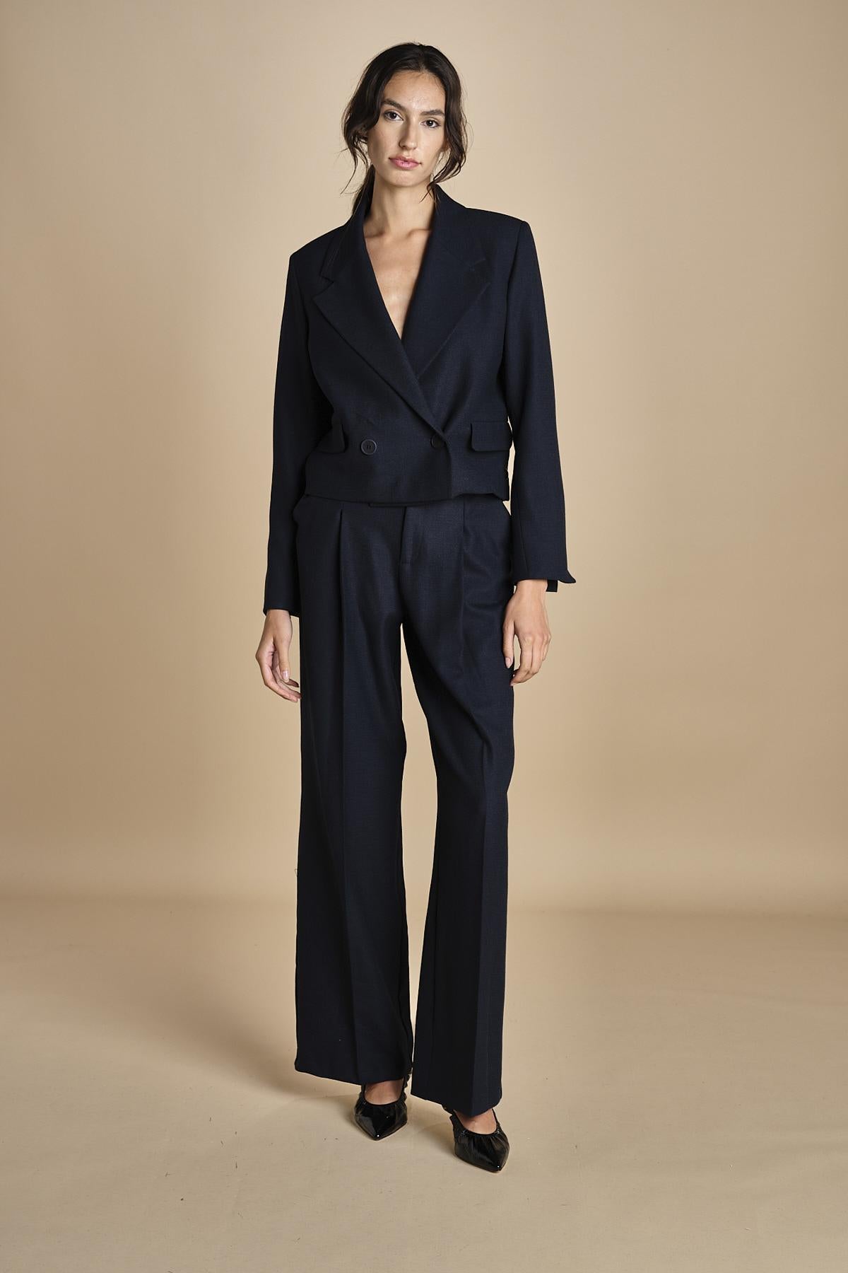 MASE giacca cropped F25-043 013 MIDNIGHT BLUE oscar 