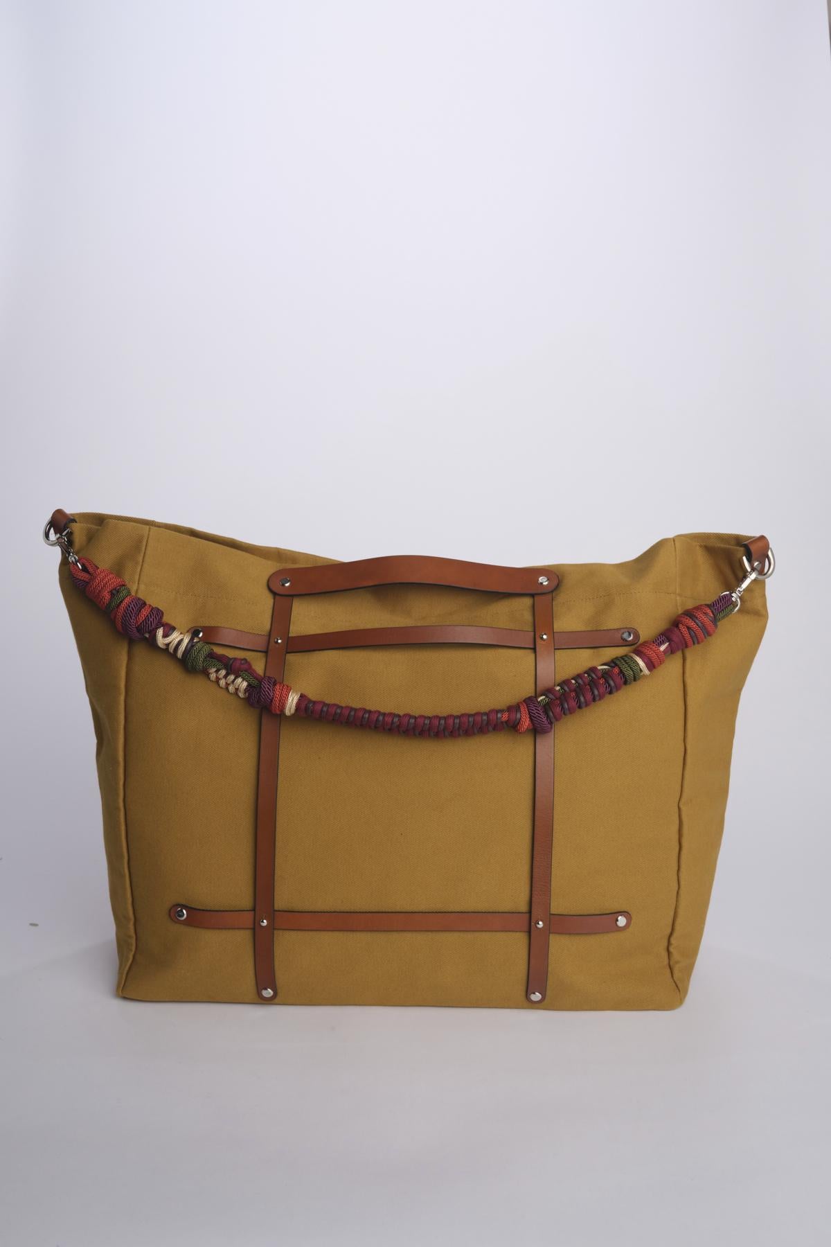 CANDIDE+ALICE Bag tracolla grande + pelle CACOMUS MUSTARD my bob 