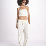 pantalone con coulisse SUMBAWAIVR IVOIRE laraethnics 