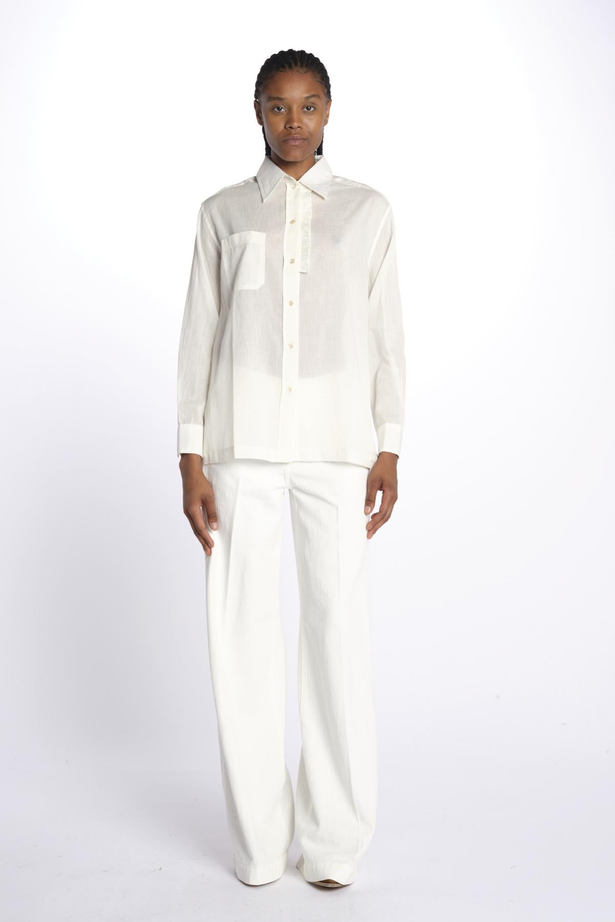 Camicia ANGELO con rouches ANGELO1TEE OFFWHITE antik batik 