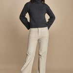 pantalone a zampa con taschine FAUVE WX BEIGE fam 