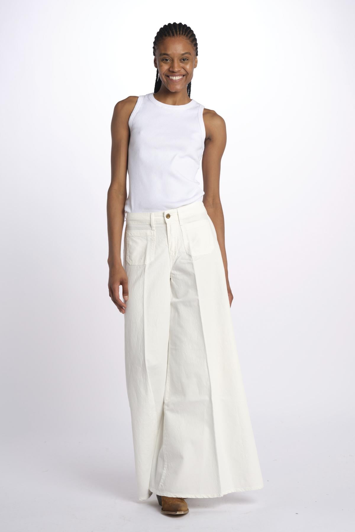 Pantalone GRACE taschina misto lino zampa GRACE TMLS06 043 ps don't forget me 