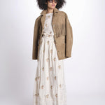 gonna lunga con ricamo a fiorellini ROSA LVSSS2026500 BEIGE lug von siga 