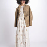 gonna lunga con ricamo a fiorellini ROSA LVSSS2026500 BEIGE lug von siga 