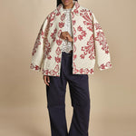 camicia girocollo con fiori intarsiati. LULA 016 WHITE sea ny 