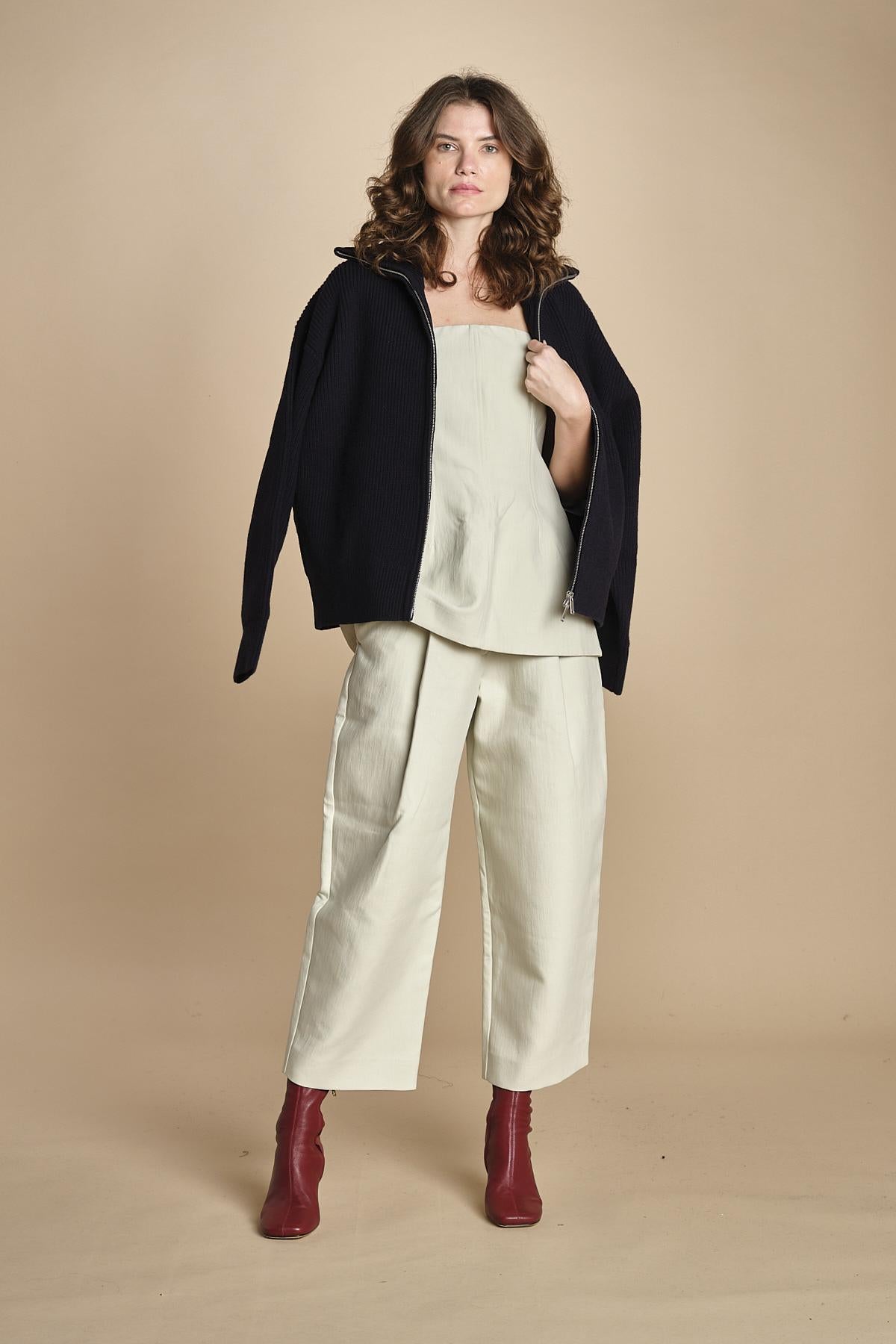 pantalone in cotone double FELLINI SNW SNW634 BIANCO studio nicholson 