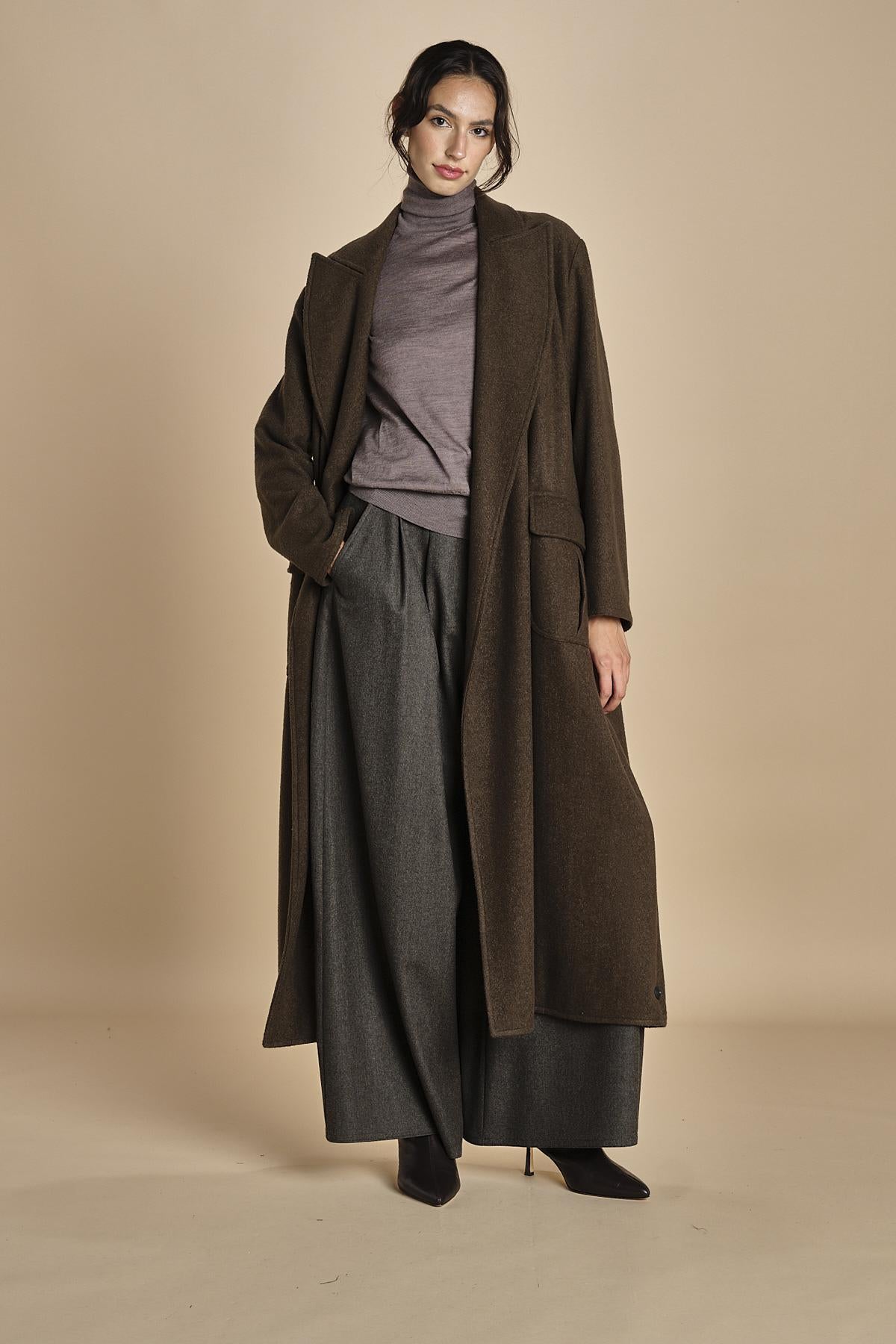 cappotto lungo militare T8655M VERDE dusan 