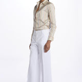 Pantalone MELODY D cropped cotone tinto capo MELODYD408801 14 quelledue 