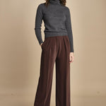 pantalone con pinces 15P008PL022 P157 DARK BROWN ines de la fressange 
