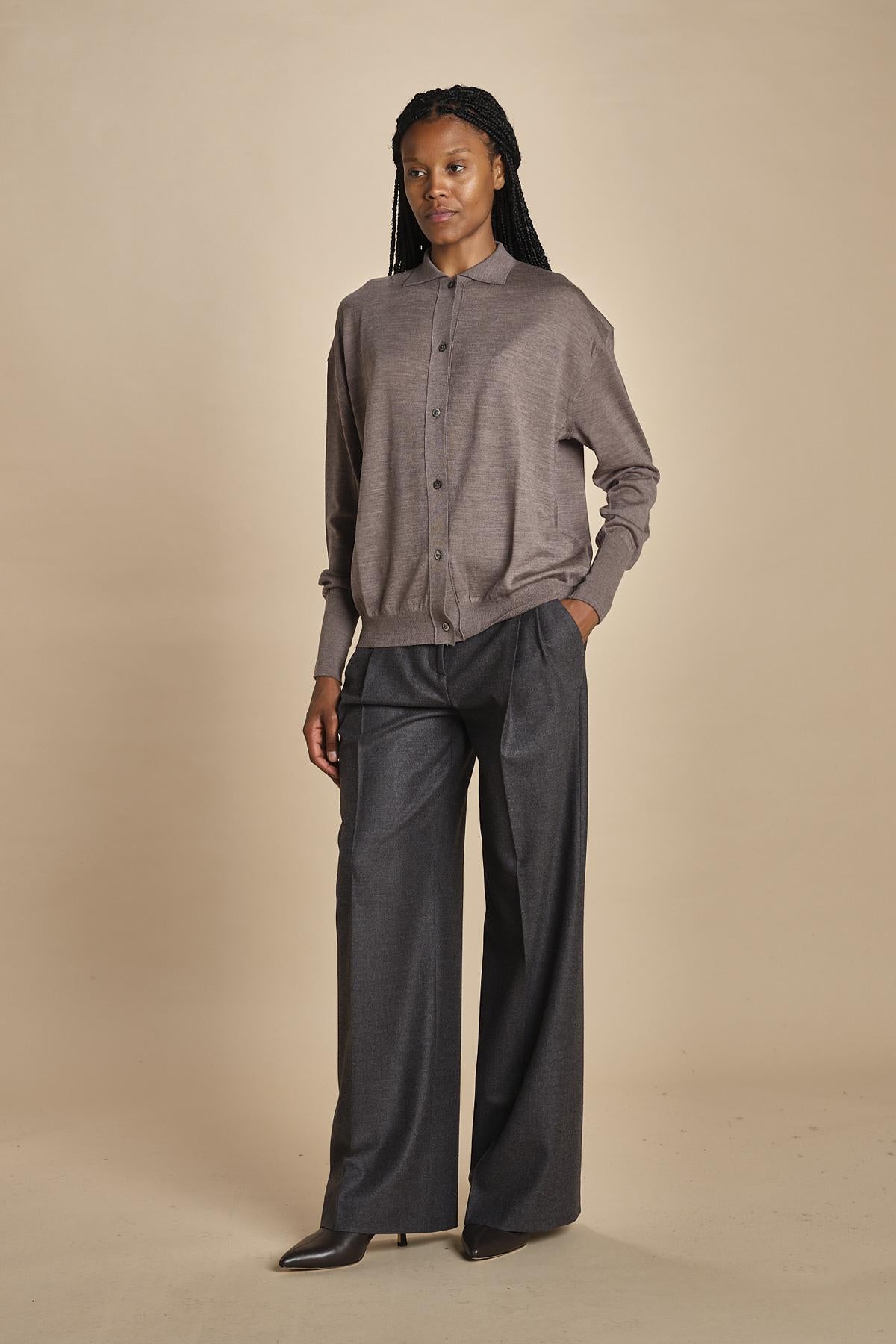 camicia over in lana merino MIL LAU20 E14043 SIGARO milaura 
