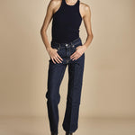 denim skinny cropped LINDY OPEN BLU true avenue 