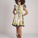 miniabito stampato BARONESSA PAPYRUS.GOLD.BLACK scarlett poppies 