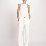 pantalone dritto in lino ERICA STRUCTURELINEN IVORY true avenue 
