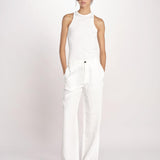 pantalone dritto in lino ERICA STRUCTURELINEN IVORY true avenue 