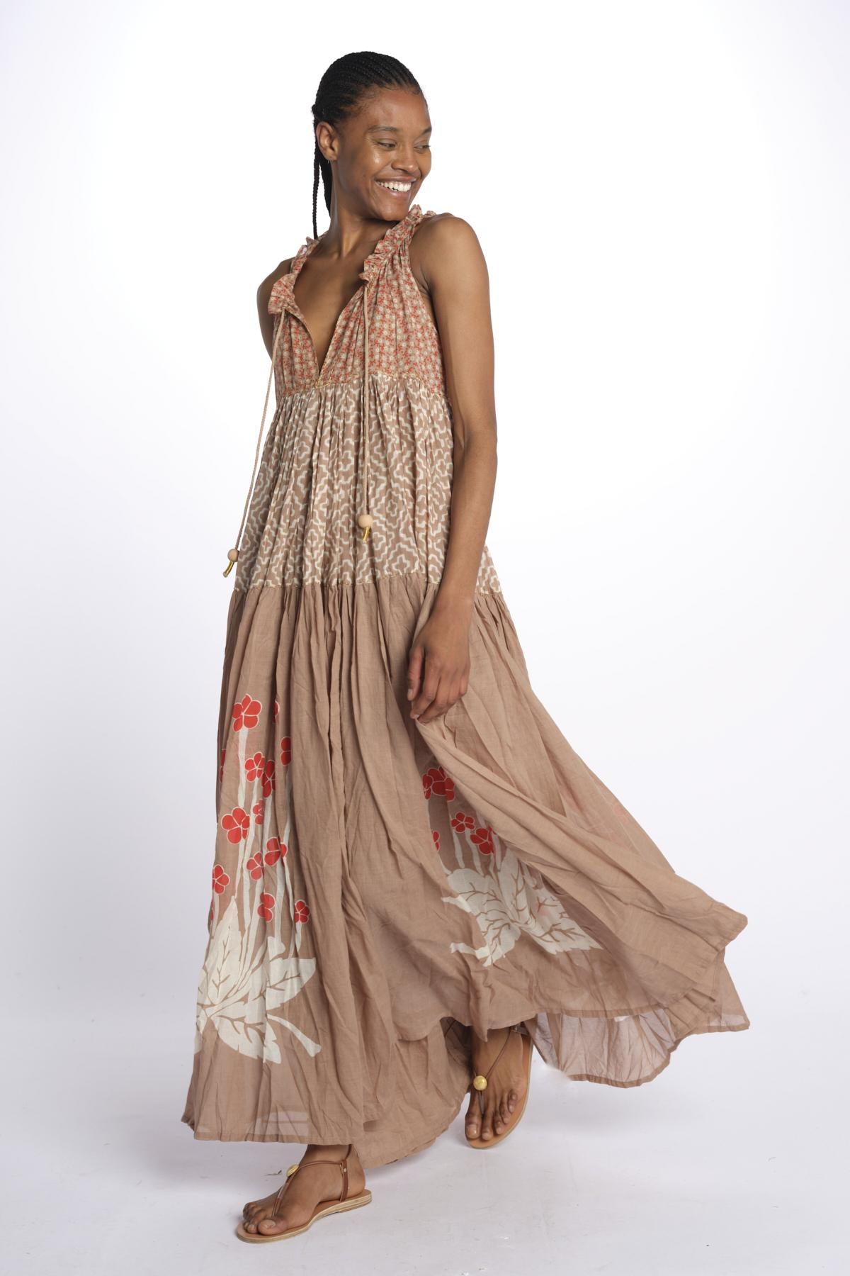 Abito s/m fiori piazzati Maxi Hippydress Sleeveless MHS TD1 CR1 yvonne s. 