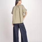 camicia in popeline manica corta EDUCATA 2615111172600 025 VERDE OLIVA weekend maxmara 