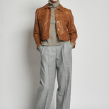 giacca in pelle beige GRANT MARRONE masscob 