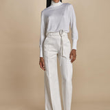pantalone con cintura di seta HIGH WAIST E16P01 ns97 white martin grant 