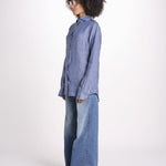 camicia uomo lino con automatici SABRILI DENIM milaura 