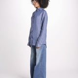 camicia uomo lino con automatici SABRILI DENIM milaura 