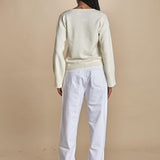 maglia con scollo a v e manica a campana by milaura. D2500894 29001 BIANCO milaura 
