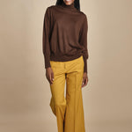 pantalone cropped con risvolto in gabardina MELODIA 652339 45 quelledue 