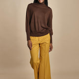pantalone cropped con risvolto in gabardina MELODIA 652339 45 quelledue 
