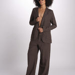 blazer due bottoni in lino LIVI STRUCURELINEN BROWN true avenue 