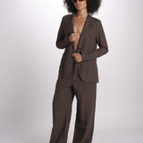 blazer due bottoni in lino LIVI STRUCURELINEN BROWN true avenue 