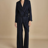 giacca cropped MASE F25-043 013 MIDNIGHT BLUE oscar 