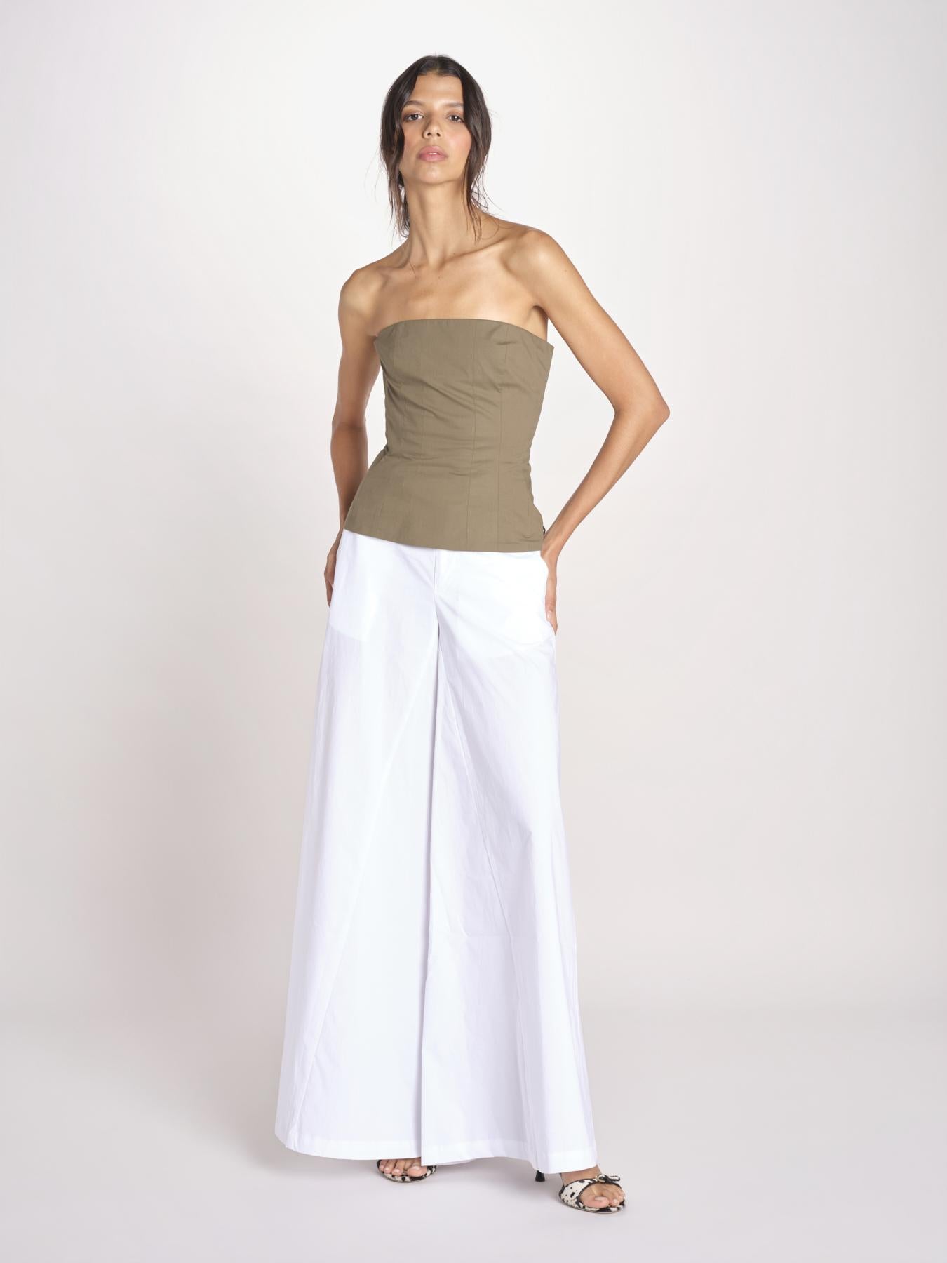 pantalone ove in cotone 40811-400 BIANCO 01 federica tosi 