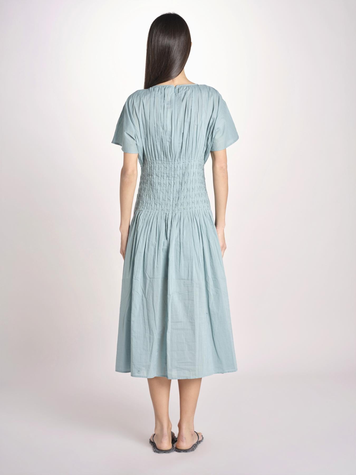 abito midi punto smoke VIOLET DRESS 112 BLUE sea ny 